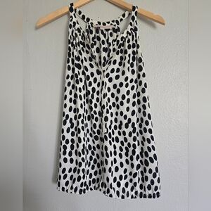 Loft Black & White Poka‎ Dot Women's Blouse Size M Lightweight Sleeveless